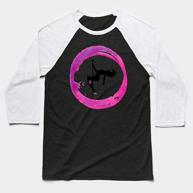 Pink Circle - Poledance art Baseball T-Shirt by LifeSimpliCity